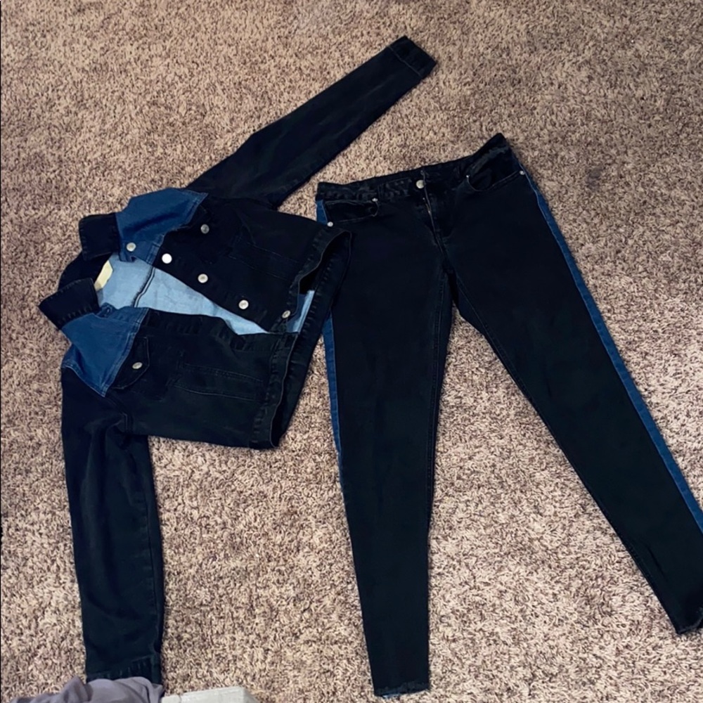 Matching jean jacket & pants